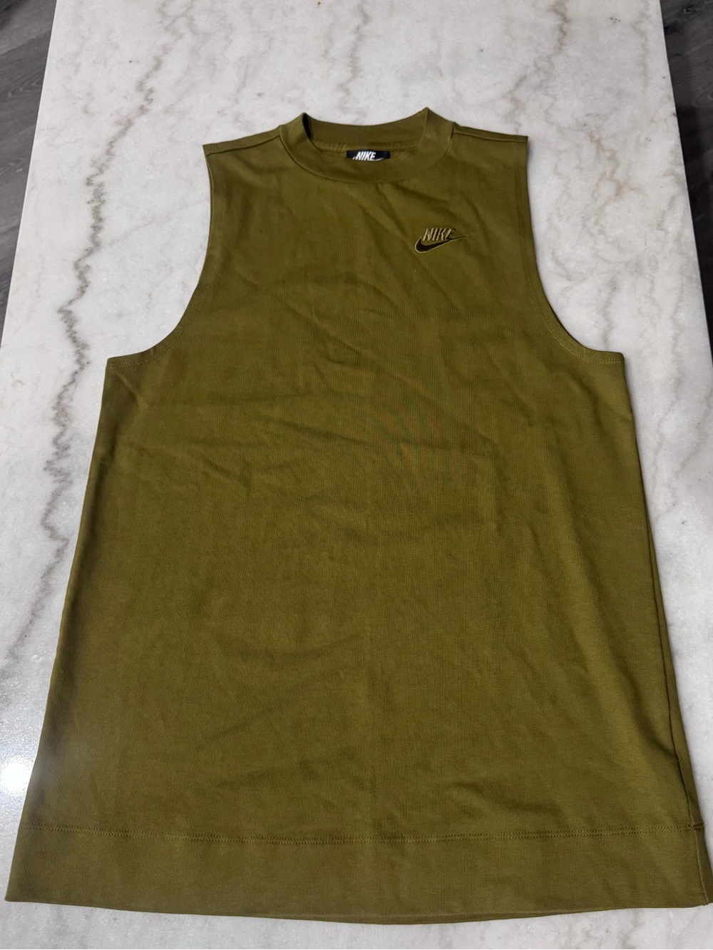 Nike Men’s Olive Tank Top with Embroidered Logo